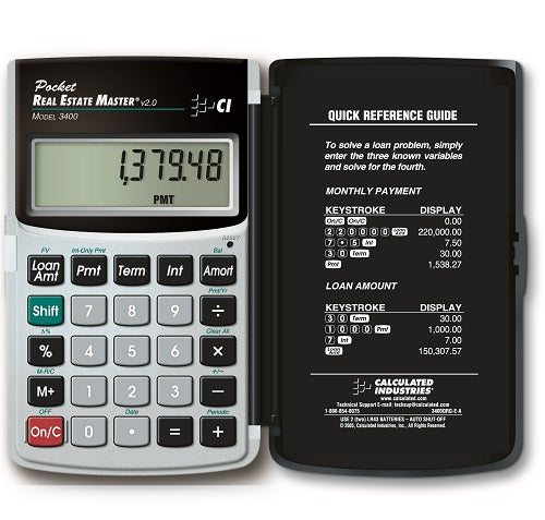 Calculated Industries Pocket Real Estate Master Residential Finance Calculator - 3400
