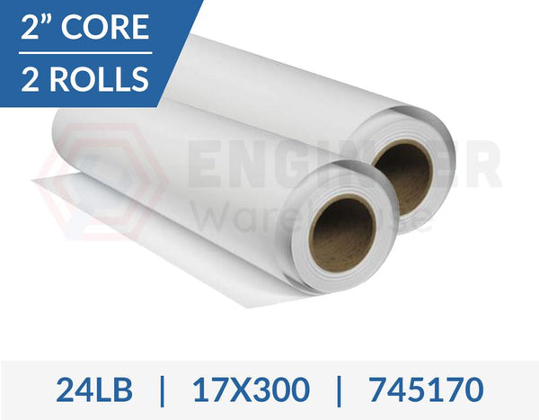 Dietzgen 17" x 300' 745 24lb Inkjet Coated Matte Paper - 2 Rolls per Carton - 745170