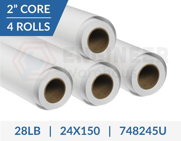 Dietzgen 24" x 150' 748 28lb Inkjet Coated Matte Paper - 4 Rolls per Carton - 748245U