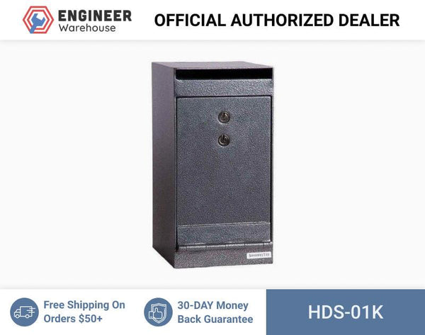 Hollon Safe 12” x 6” x 8” Drop Safe (Gray) - HDS-01K