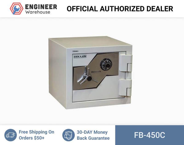 Hollon Safe Oyster Series 17 3/4" x 20" x 20 3/8" Fire and Burglary Safe (White) - FB-450C