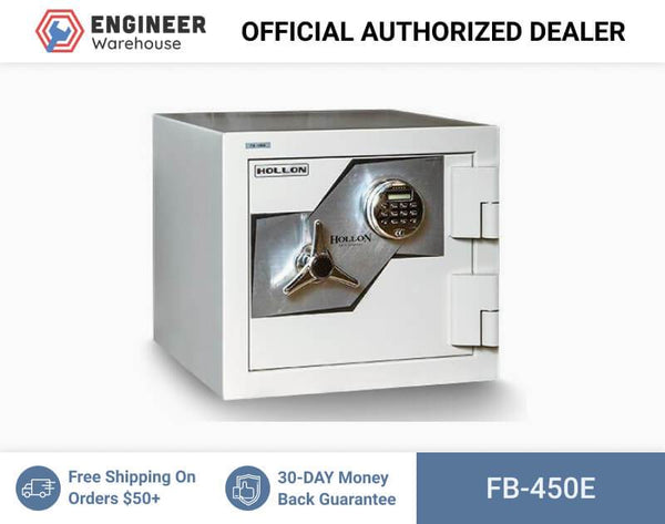 Hollon Safe Oyster Series 17 3/4" x 20" x 20 3/8" Fire and Burglary Safe (White) - FB-450E