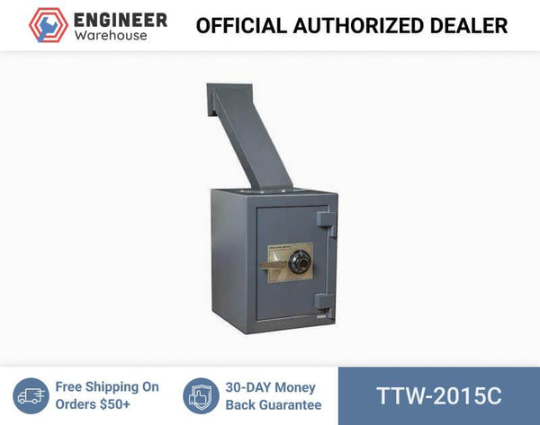 Hollon Safe 20" x 15" x 15" Through the Wall Depository Safe (Gray) - TTW-2015C