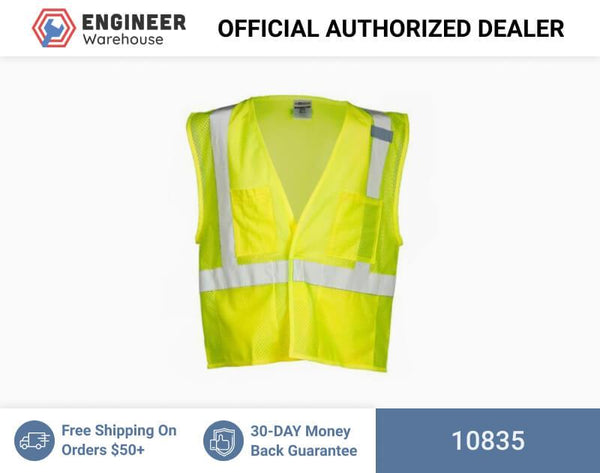 ML Kishigo Class 2 4-Pocket Hook & Loop Mesh Vest 5XLarge (Lime) - 10835