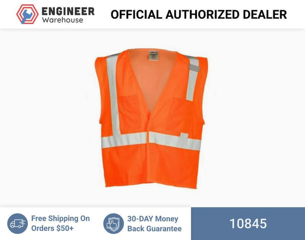 ML Kishigo Class 2 4-Pocket Hook & Loop Mesh Vest 5XLarge (Orange) - 10845