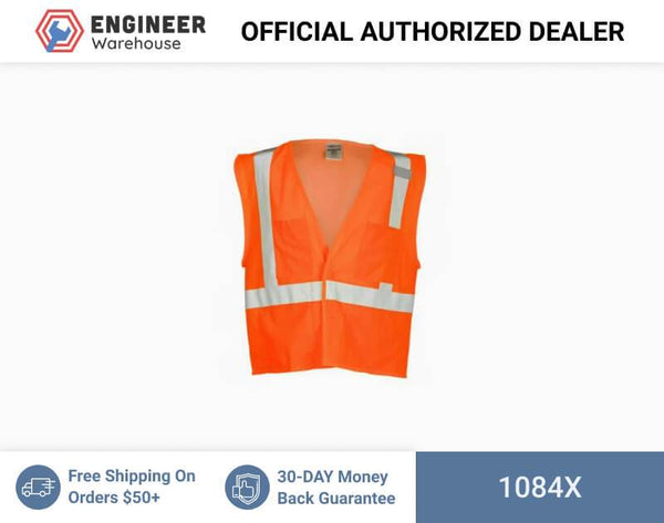 ML Kishigo Class 2 4-Pocket Hook & Loop Mesh Vest XLarge (Orange) - 1084X