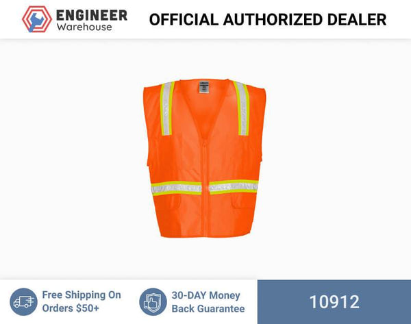 ML Kishigo Non-ANSI Economy Multi-Pocket Surveyors Vest 2XLarge (Orange) - 10912