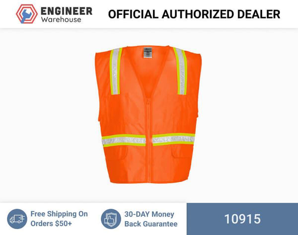 ML Kishigo Non-ANSI Economy Multi-Pocket Surveyors Vest 5XLarge (Orange) - 10915
