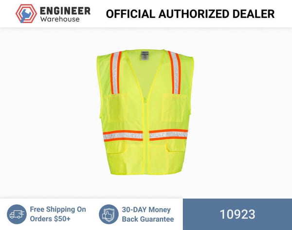 ML Kishigo Non-ANSI Economy Multi-Pocket Surveyors Vest 3XLarge (Lime) - 10923