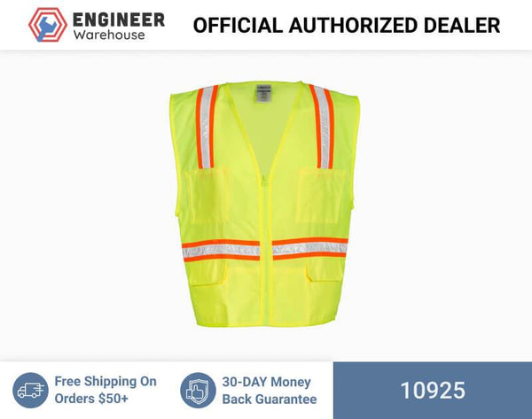 ML Kishigo Non-ANSI Economy Multi-Pocket Surveyors Vest 5XLarge (Lime) - 10925