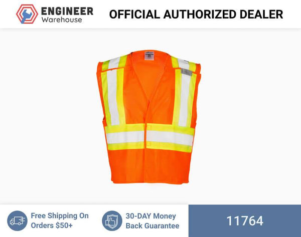 ML Kishigo Class 2 Contrasting Mesh Breakaway Vest 4XLarge (Orange) - 11764