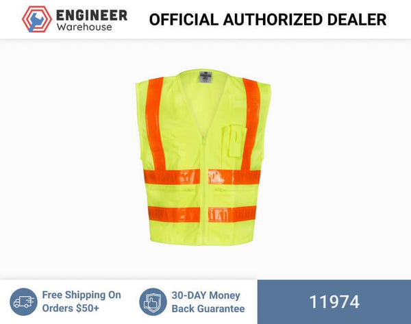 ML Kishigo Class 2 Combined-Performance 5-Pocket Solid Vest 4XLarge (Lime) - 11974