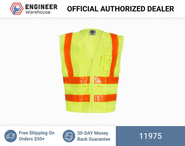 ML Kishigo Class 2 Combined-Performance 5-Pocket Solid Vest 5XLarge (Lime) - 11975