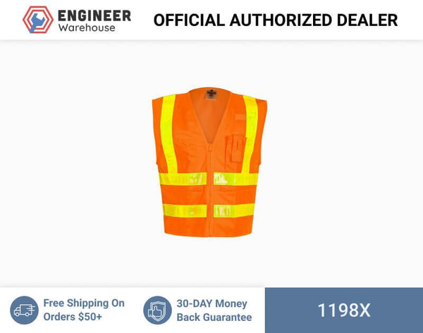 ML Kishigo Class 2 Combined-Performance 5-Pocket Solid Vest XLarge (Orange) - 1198X