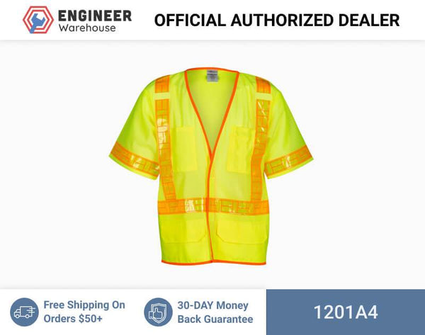 ML Kishigo Class 3 Vests Oralite Mesh Vest - 4XLarge - Lime - 1201A4