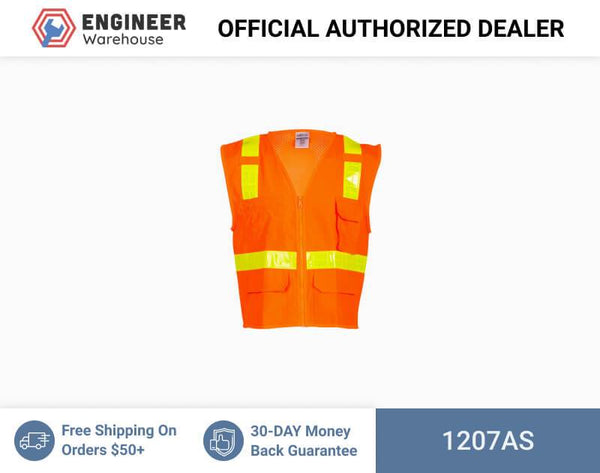 ML Kishigo Class 2 Vests Oralite Solid Front with Mesh Back Vest - Small - Orange - 1207AS