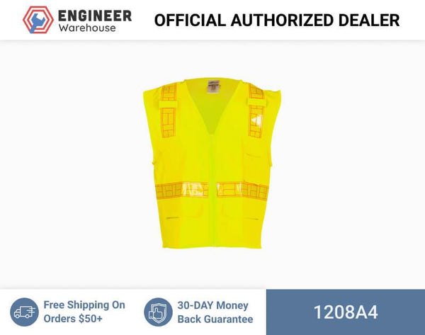 ML Kishigo Class 2 Vests Oralite Solid Front with Mesh Back Vest - 4XLarge - Lime - 1208A4