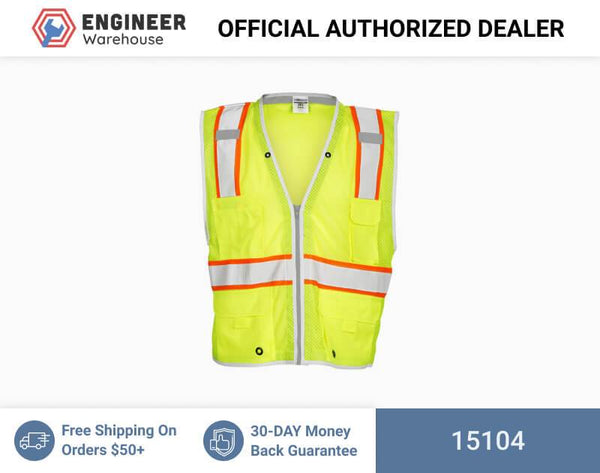 ML Kishigo Premium Brilliant Series Class 2 Heavy-Duty Vest 4XLarge (Lime) - 15104