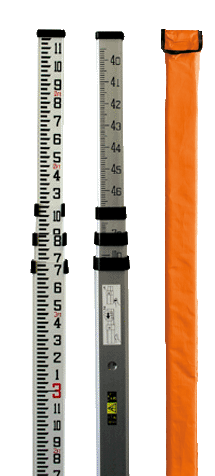 Nedo 13' Aluminum Leveling Rod Feet/10ths - 344185-613