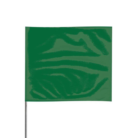 Presco 4" x 5" Marking Flag with 36" Wire Staff (Green) - Pack of 1000 - 4536G