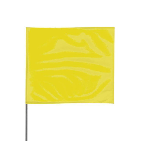 Presco 4" x 5" Marking Flag with 36" Wire Staff (Yellow) - Pack of 1000 - 4536Y