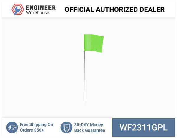 Smi-Carr - Wire Flag 2.5x3.5x11.5 1000 Green - WF2311GPL