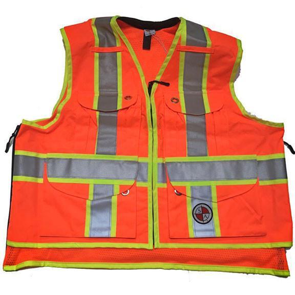 Safety Apparel Party Chief Heavy-Duty Survey Vest Class XL (Orange) - PC13 XL ORANGE