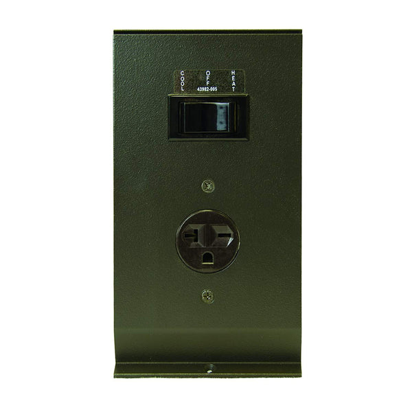 TPI 20Amp 125-277VAC Air Conditioning Receptacle Section for 3900 / 3700 Series Baseboard Heaters (Brown) - 3900ACC