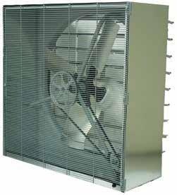 TPI 230/460V 1/2 HP 3 Phase 36" Cabinet Belt Drive Exhaust Fan with Shutters - CBT36B3