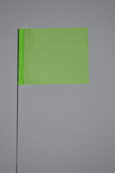 Trinity Tape Marking Flags - Lime Glo - 4"x 5" - 21" wire - 4521LG