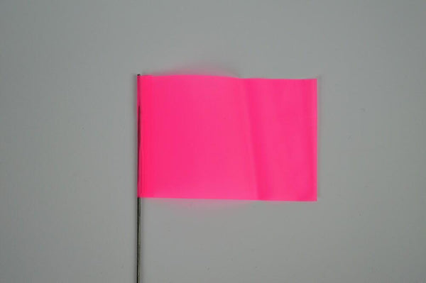 Trinity Tape Marking Flags - Pink Glo - 4"x 5" - 21" wire - 4521PG