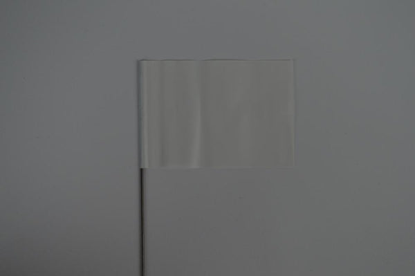Trinity Tape Marking Flags - White - 4"x 5" - 21" wire - 4521W