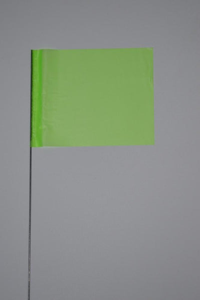 Trinity Tape Marking Flags - Lime Glo - 4" x 5" - 30" wire - 4530LG