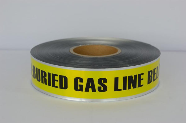 Trinity Tape Detectable Tape - Caution Buried Gas Line Below - Yellow - 5 Mil - 2" x 1000' - D2105Y5