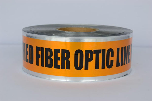 Trinity Tape Detectable Tape - Caution Buried Fiber Optic Line Below - Orange - 5 Mil - 3" x 1000' - D3105O51
