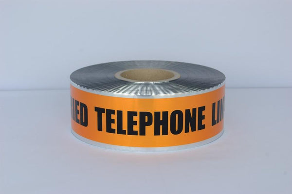 Trinity Tape Detectable Tape - Caution Buried Telephone Line Below - Orange - 5 Mil - 3" x 1000' - D3105O54