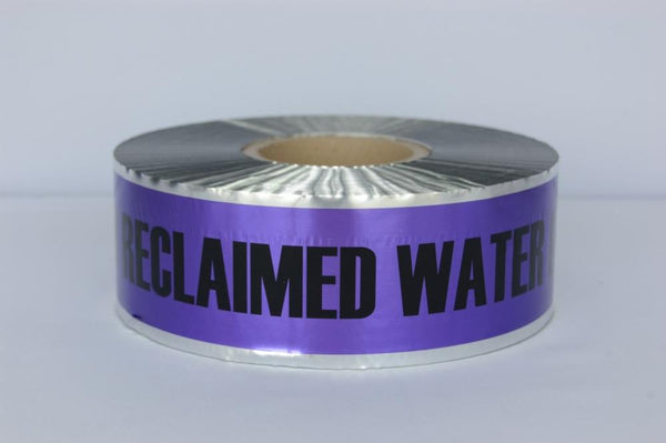Trinity Tape Detectable Tape - Caution Buried Reclaimed Water Line Below - Purple - 5 Mil - 3" x 1000' - D3105PP19