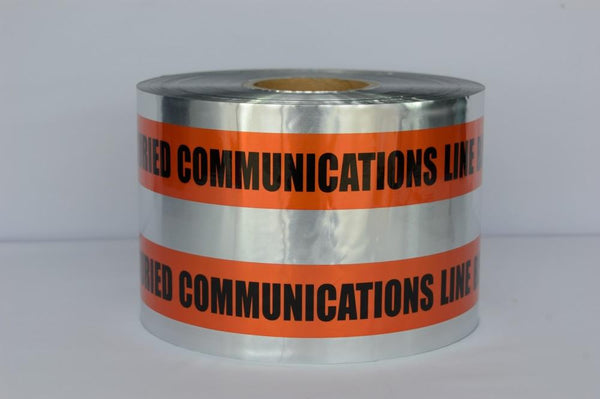 Trinity Tape Detectable Tape - Caution Buried Communication Line Below - Orange - 5 Mil - 6" X 1000' - D6105O49