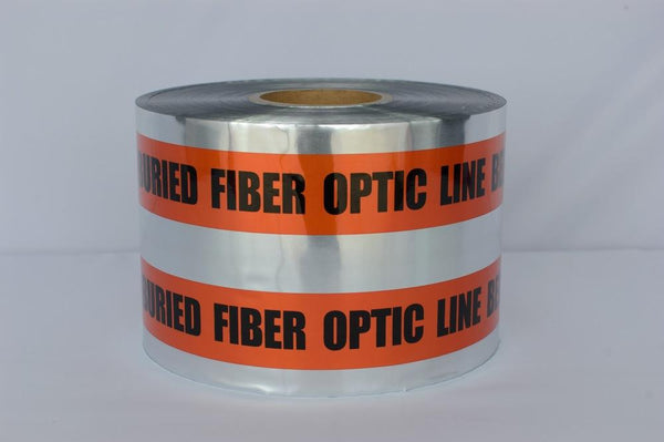 Trinity Tape Detectable Tape - Caution Buried Fiber Optic Line Below - Orange - 5 Mil - 6" x 1000' - D6105O51