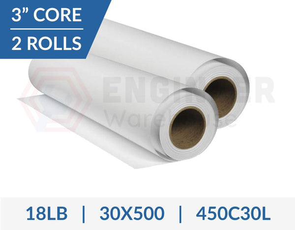Dietzgen Translucent Engineering Bond, 18lb, 30" x 500', 2 Rolls per Carton - 450C30L