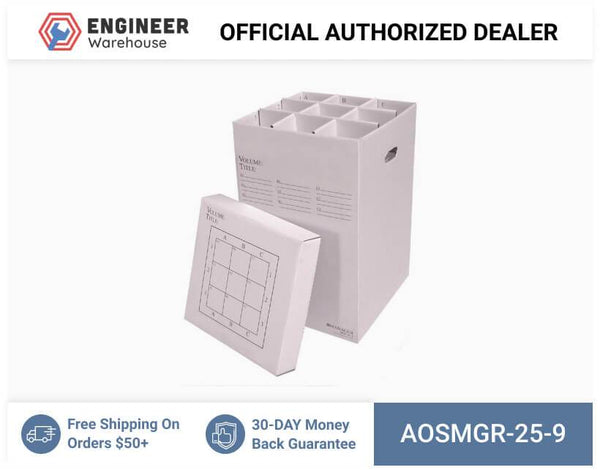 AOS 24" Manager Rolled Document Storage (9 5.25" x 5.25" Slots) - MGR-25-9