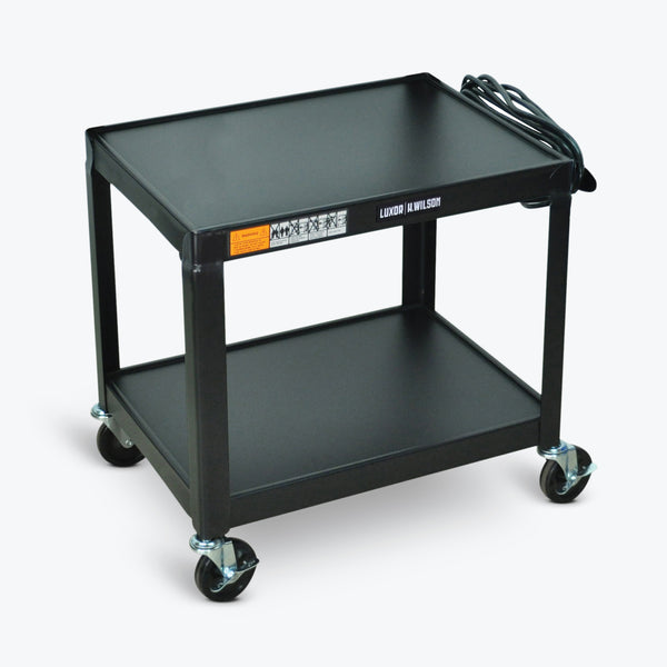 Luxor Metal AV Cart 24"W x 18"D x 26"H (Black) - AV26