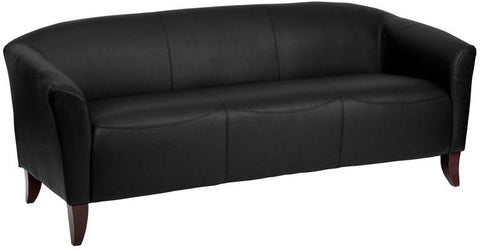 Flash Furniture HERCULES Imperial Series Black Leather Sofa - 111-3-BK-GG