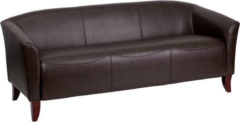 Flash Furniture HERCULES Imperial Series Brown Leather Sofa - 111-3-BN-GG