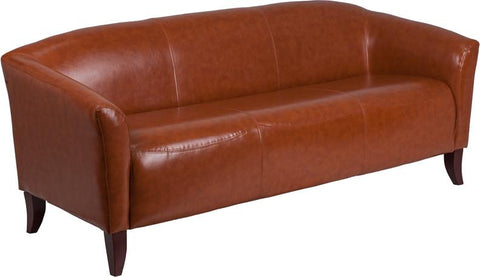 Flash Furniture HERCULES Imperial Series Cognac Leather Sofa - 111-3-CG-GG