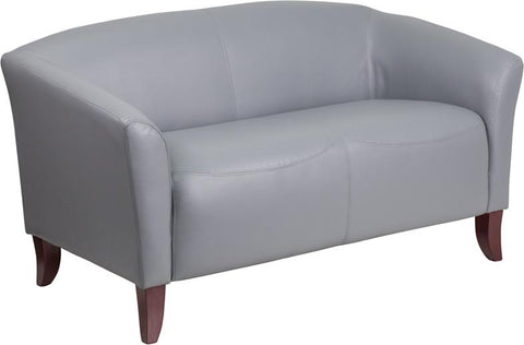 Flash Furniture HERCULES Imperial Series Gray Leather Loveseat - 111-2-GY-GG