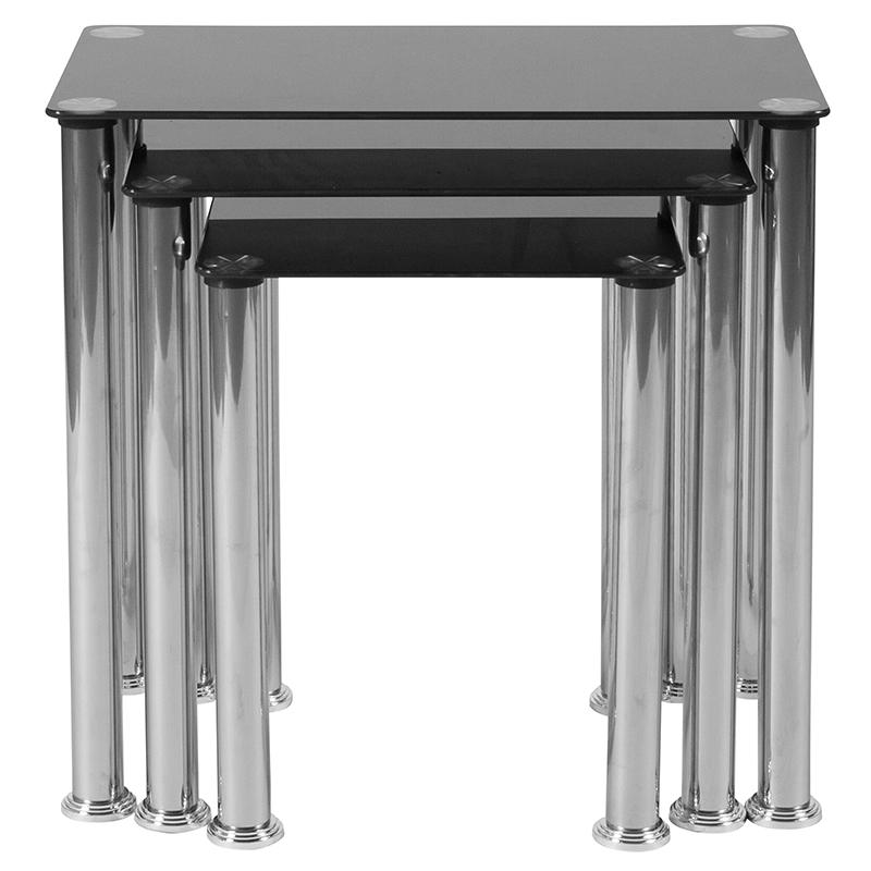 Flash Furniture Riverside Collection Black Glass Nesting Tables With S Engineer Warehouse 2005