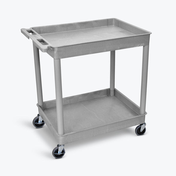 Luxor 32" x 24" 2-Shelf Large Tub Cart (Gray) - TC11-G