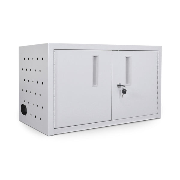 Luxor 16 Tablet/Chromebook Wall/Desk Charging Box w/ 16 Horizontal Outlet Power Strips 25"W x 13"D x 14.5"H (Gray) - LLTMW16-G