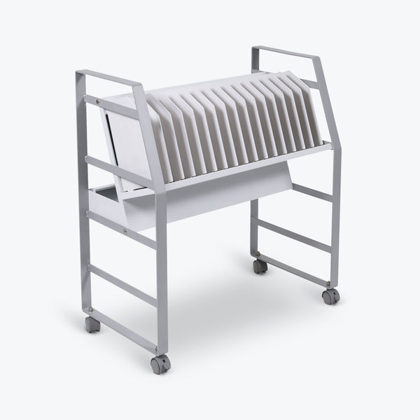 Luxor 16-Tablet/Chromebook Open Charging Cart 27"W x 14.75"D x 30"H (Gray/White) - LOTM16